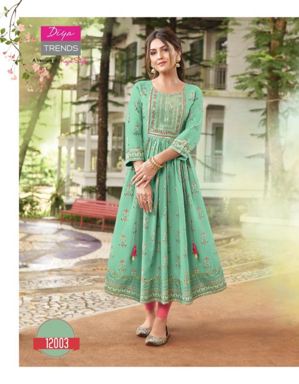 Ethnicity 12 Designer Wear Rayon  Kurti Gown Collection